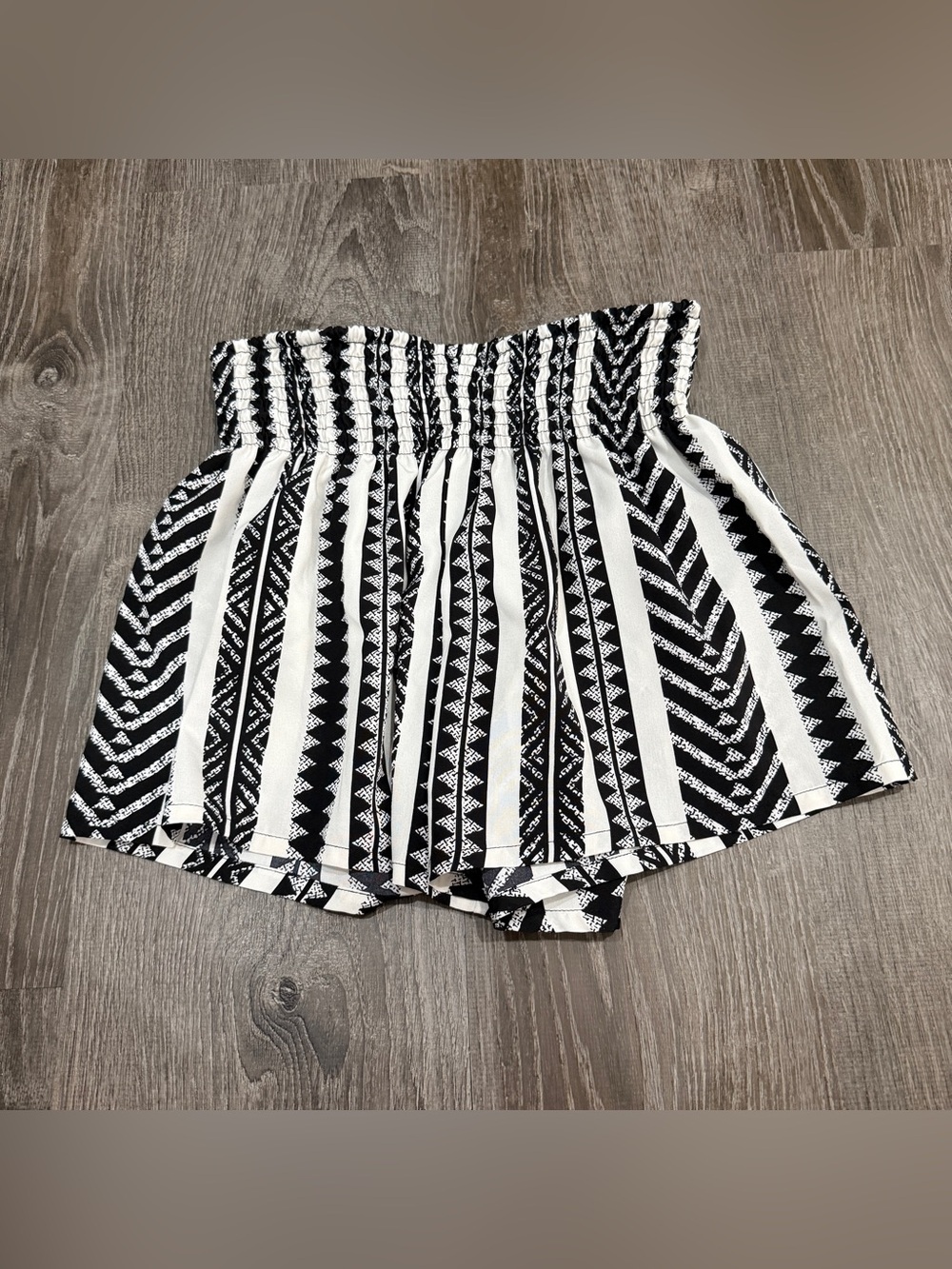 Shein Black and White Patterned High Rise Shorts